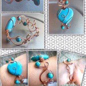 Turquoise and Copper Cuff Bracelet